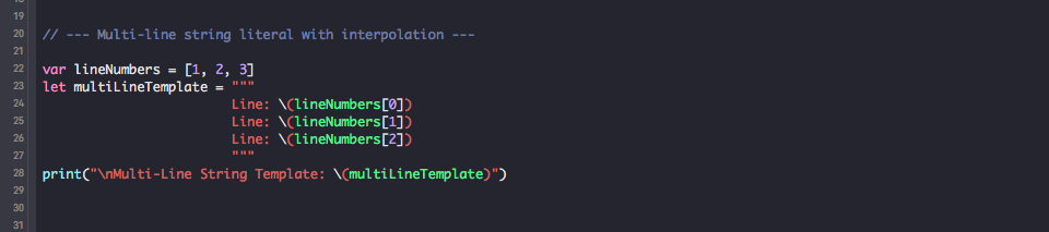 Multi-Line String Literal Interpolation